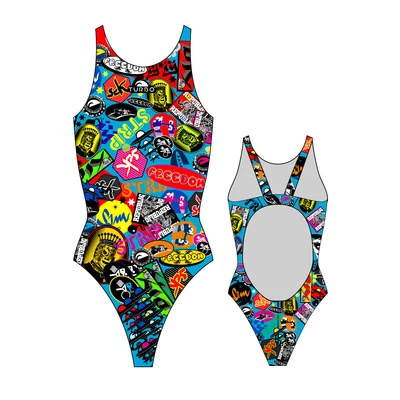 BAÑADOR NATACION MUJER STICKERS COLORS 3 BAÑADOR NATACION MUJER STICKERS COLORS