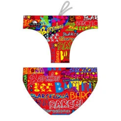 BAÑADOR WATERPOLO NIÑO BARCELONA LIGHTS RED