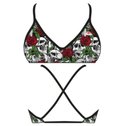 TOP BIKINI MARE SKULL AND ROSES 2019